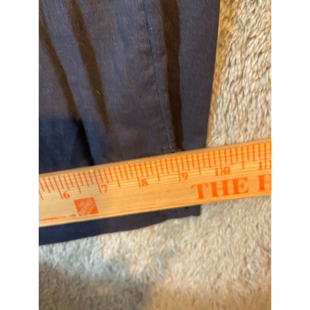 Lee Linen Blend Cropped Pants Size 14 straight Leg Front Tie Navy Blue Size 14 - Picture 10 of 13